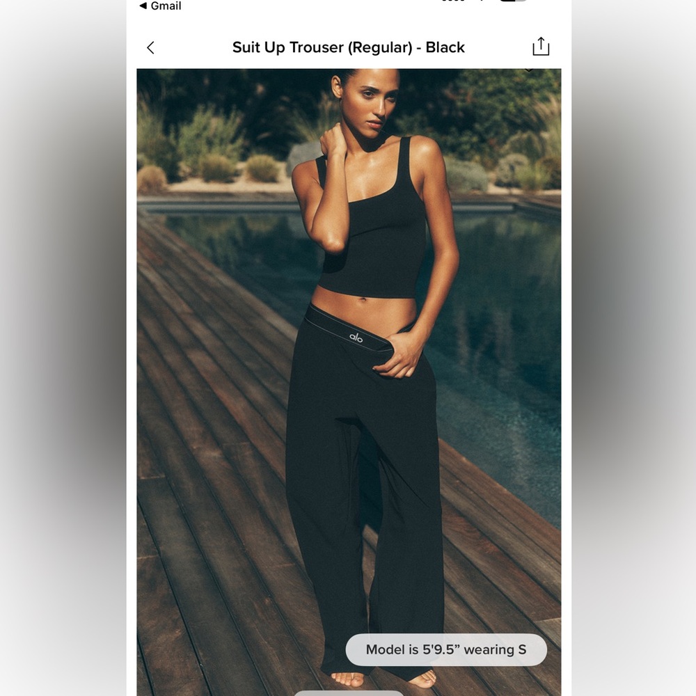ALO Yoga Black Suit Up Trousers